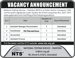 Latest National Testing Service Pakistan NTS Jobs Islamabad 2024